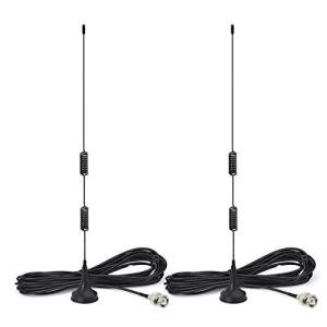Bingfu 20-1300MHz Police Scanner Antenna HF VHF UHF Ham Radio BNC Male Antenna Magnetic Base (2-Pack) Compatible with Uniden Bearcat Whistler Shack Police Radio Scanner