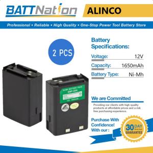 2x 12V 1650mAh NiMh Radio Battery for Alinco EBP-22 EBP-22N EBP-28