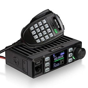 Retevis RA25 Dual Band Mobile Radio, Long Range Mini Mobile Car Transceiver, 500 Channels DTMF LCD Display, 2m 70cm Mobile Two Way Radio Mobile Car Radio for Vehicle Truck Traveling(1 Pack)