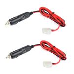 UAYESOK Mobile Radio Power Cable, T Shape 12V DC Power Cord Power Cigarette Lighter LED Lights for Icom 2730a Yaesu Kenwood BTECH uv-25x2 Anytone at-778uv Mobile Transceiver (2 Pack)