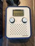 New Crosley Songbird Portable AM/FM Radio with Alarm Clock Blue Audio Ready