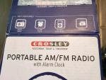 New Crosley Songbird Portable AM/FM Radio with Alarm Clock Blue Audio Ready