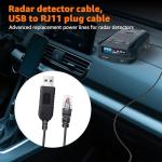 MONDGE 3.3Ft USB to RJ11 Radar Detector Power Cord - Premium Replacement Cable for Uniden R4, Escort, Radenso XP, Cobra, Beltronics, Valentine One, Compatible with Uniden Scanner & Radar Detectors
