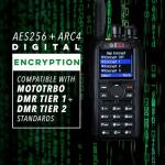 BTECH DMR-6X2 PRO DMR & Analog Two-Way Radio (Bluetooth + GPS) USB-C Battery – 7W VHF/UHF (136-174MHz & 400-480MHz), Encryption, Talker Alias, APRS, Roaming, Voice Recording, with Accessory Kit