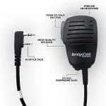 BridgeCom BCS-200 Shoulder Speaker Mic K-1 Plug IP-54 Rated for DMR and Analog AnyTone, Kenwood, Woxun Amateur Ham Business Portable Two Way Radio