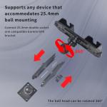 HYS Handheld CB Radio Mic Round Knob Holder, Walkie Talkie Holder W/1inchs Ball Mount, for VHF/UHF/GMRS/HF with Round Knob&Belt Clip, for Uniden Scanners PRO505XL SDS100 BCD436HP Icom 5100 7300