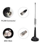 KCTIN 27MHz CB Radio Antenna 13inch with BNC Adaptor and Magnetic Mount for President Midland Cobra Uniden Anytone Truck Radios