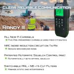 President Randy III FCC AM/FM Handheld CB Radio w/P Channels, NRC, Desktop Dock & Mobile Charge Module, 7Color Display, ASC, VOX, CTCSS/DCS, Weather Channel, Scan Skip, Flashlight, Key Lock (TXUS722)