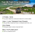 President Randy III FCC AM/FM Handheld CB Radio w/P Channels, NRC, Desktop Dock & Mobile Charge Module, 7Color Display, ASC, VOX, CTCSS/DCS, Weather Channel, Scan Skip, Flashlight, Key Lock (TXUS722)