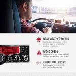 Cobra 29LX AM/FM Professional CB Radio - Emergency Radio, Travel Essentials, NOAA Weather Channels and Emergency Alert System, Selectable 4-Color LCD, Auto-Scan, Black