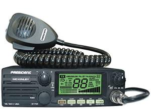 President McKinley AM/SSB CB Radio, 12/24V,40 Channel, NOAA Weather Alerts, Automatic SWR, ASC, Large LCD, NB, ANL, Hi-Cut Filters, VOX, Front Panel Loudspeaker, Clarifier, RF Power & Gain