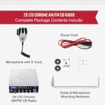 Cobra 29 LTD Chrome AM/FM Professional CB Radio - Easy to Operate, Emergency Radio, Instant Channel 9, 4-Watt Output, Full 40 Channels, Adjustable Receiver and SWR Calibration, Chrome