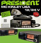 President McKinley AM/SSB CB Radio, 12/24V,40 Channel, NOAA Weather Alerts, Automatic SWR, ASC, Large LCD, NB, ANL, Hi-Cut Filters, VOX, Front Panel Loudspeaker, Clarifier, RF Power & Gain