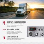 Cobra 25 LTD AM/FM Professional CB Radio – Compact, Easy to Operate, with Dual-Mode Access, 4-Watt Output, Full 40 Channels, Adjustable Dynamike Control and PA Capability, Black