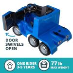 Kid Trax 12V Kids Ride On Semi-Truck with Detachable Trailer - Realistic Sounds, Lights, CB Radio, & Horn, Forward & Reverse, Electric Cars for Kids, Toddler Outdoor Toys, Ages 3-5, Max Weight 77 lbs