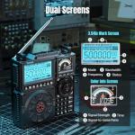 Raddy RF919 SSB Shortwave Radio with NOAA Weather Band, Full Band FM AM SW VHF UHF AIR CB WB and SSB Receiver, with Antenna Tuner, 3 External Antenna Ports, 5000mAh Rechargeable Battery (Black)