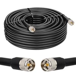 MOOKEERF KMR400 Coaxial Cable 150FT, PL259 CB Antenna Coax Cable Jumper UHF Cable Male to Male Connector Low Loss 50 Ohm for Ham Radio, VHF Radio, Antenna Analyzer, SWR Meter