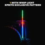 Xprite 4FT CB Radio Antenna with Spiral RGB LED Whip Light, App & Remote Control DIY Chasing Pattern, Safety Antenna Lighted Whips Compatible with Offroad ATV UTV Polaris RZR Can-am Buggy Jeep