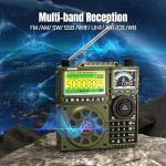 Raddy RF919 SSB Shortwave Radio with NOAA Weather Band, Full Band FM AM SW VHF UHF AIR CB WB and SSB Receiver, with Antenna Tuner, 3 External Antenna Ports, 5000mAh Rechargeable Battery (Army Green)