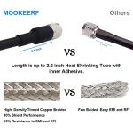 MOOKEERF KMR400 Coaxial Cable 150FT, PL259 CB Antenna Coax Cable Jumper UHF Cable Male to Male Connector Low Loss 50 Ohm for Ham Radio, VHF Radio, Antenna Analyzer, SWR Meter