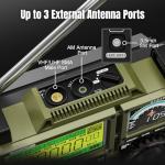 Raddy RF919 SSB Shortwave Radio with NOAA Weather Band, Full Band FM AM SW VHF UHF AIR CB WB and SSB Receiver, with Antenna Tuner, 3 External Antenna Ports, 5000mAh Rechargeable Battery (Army Green)