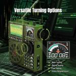 Raddy RF919 SSB Shortwave Radio with NOAA Weather Band, Full Band FM AM SW VHF UHF AIR CB WB and SSB Receiver, with Antenna Tuner, 3 External Antenna Ports, 5000mAh Rechargeable Battery (Army Green)