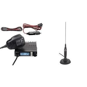 Cobra 19 MINI CB Radio & Cobra HGA1500 42 Inch Magnetic Mount CB Antenna: Dual-Mode AM/FM, 440 Channels, VOX, Auto Squelch, Auto Power, 4-Watt Output, Long-Range Antenna for Clear Signal, Black