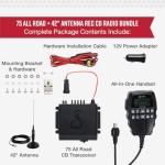 Cobra 75 All Road Wireless CB Radio - Dual-Mode AM/FM, Full 40 Channels, Bluetooth Connectivity & HGA 1500 Hga1500 36 Inch Magnetic Mount CB Antenna Heavy Duty Magnet, for use In Cars