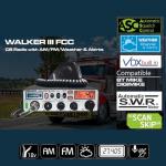 President Walker III FCC AM/FM 40 Channels CB Radio, 7color LCD Display, Weather Channel/Alert, ASC, VOX, Scan Skip, USB Port, Automatic SWR, RF & Mic Gain, ANL/NB, Dimmer, Key/Roger Beep
