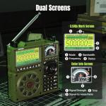 Raddy RF919 SSB Shortwave Radio with NOAA Weather Band, Full Band FM AM SW VHF UHF AIR CB WB and SSB Receiver, with Antenna Tuner, 3 External Antenna Ports, 5000mAh Rechargeable Battery (Army Green)