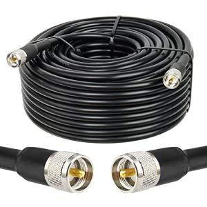MOOKEERF CB Coax RG213 150FT Male to Male RG-213 UHF Cable for Ham/VHF Radio/SWR Meter/Antenna Analyzer
