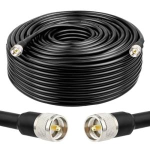 XRDS -RF CB Coax Cable 200FT, KMR 400 UHF Coaxial Cable PL-259 UHF Male Coax Cable Low Loss 50 ohm CB Cable for Ham Radio CB,Amateur,Ham Radio,Two-Way Radio,SWR Meter, Black