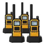 Retevis RB48 Plus IP67 Waterproof Heavy Duty Long Range Walkie Talkies, GMRS Radio, Construction Jobsite Two Way Radio, NOAA, Shock Resistant, Dual PTT, Vibration Reminder(4 Pack)