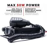 BTECH GMRS-50V2 50W 256 Fully Customizable Channels Mobile GMRS Two-Way Radio. Repeater Compatible, Dual Band Scanning (VHF/UHF), FM, & NOAA Weather Broadcast Receiver