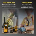 Retevis RB48 Plus IP67 Waterproof Heavy Duty Long Range Walkie Talkies, GMRS Radio, Construction Jobsite Two Way Radio, NOAA, Shock Resistant, Dual PTT, Vibration Reminder(4 Pack)