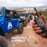 Midland GXT3000 GMRS Two-Way Radio (50-Channel, Repeater Capable, Long Range, 142 Privacy Codes, SOS, NOAA, Rechargeable Lithium Ion Battery, Black/Silver, 2-Pack)