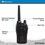 Midland GXT1000VP4 50 Channel GMRS Two-Way Radio - Up to 36 Mile Range Walkie Talkie - Black/Silver (Pack of 4)