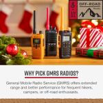 Cobra Trailblazer 500 GMRS Radio (2-Pack) – IP54 Rugged No-Display Design, 2.5W Long Range Walkie Talkies, 16hr Battery, Swivel Holster, Programmable Software, Removable Antenna, Repeater Compatible