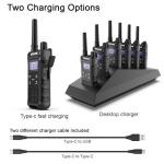 KETELESE T3G Heavy Duty Walkie Talkies, IP67 Waterproof Two Way Radio with Earpiece, Triple Proof, Three Charging Options, USB, NOAA, Emergency GMRS 2 Way radios(6 Pack), Black/Grey