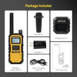 Retevis RB48 Plus IP67 Waterproof Heavy Duty Long Range Walkie Talkies, GMRS Radio, Construction Jobsite Two Way Radio, NOAA, Shock Resistant, Dual PTT, Vibration Reminder(4 Pack)