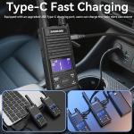 SAMCOM T2 GMRS Radio 2W Long Range Walkie Talkie NOAA Weather Rechargeable Heavy Duty Two Way Radio,Group Call Radios Walkie-talkies with Earpiece, USB-C Charger, Flashlight,4 Packs