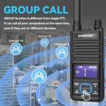 SAMCOM T2 GMRS Radio 2W Long Range Walkie Talkie NOAA Weather Rechargeable Heavy Duty Two Way Radio,Group Call Radios Walkie-talkies with Earpiece, USB-C Charger, Flashlight,4 Packs