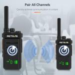 Retevis RB26H Walkie Talkies Long Range,Walkie Talkies with Earpiece, GMRS Radio, USB-C, Hidden Display, 2000mAh Battery, Flashlight, Two Way Radio Long Range for Hospitality Healthcare(10 Pack)