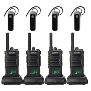 Retevis RB89 Walkie Talkies with Earpiece, Professional Wireless Walkie Talkie, GMRS, Rugged 2 Way Radio, 2600mAh Battery, Two Way Radios Long Range for Construction, Hotels, Business(4 Pack)