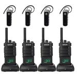 Retevis RB89 Walkie Talkies with Earpiece, Professional Wireless Walkie Talkie, GMRS, Rugged 2 Way Radio, 2600mAh Battery, Two Way Radios Long Range for Construction, Hotels, Business(4 Pack)