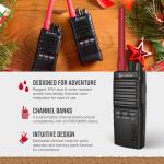 Cobra Trailblazer 500 GMRS Radio (2-Pack) – IP54 Rugged No-Display Design, 2.5W Long Range Walkie Talkies, 16hr Battery, Swivel Holster, Programmable Software, Removable Antenna, Repeater Compatible