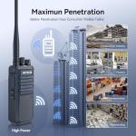 Retevis RT86A Walkie Talkies Long Range, Heavy Duty Two Way Radio with Mic, GMRS 2 Way Radio, Group Call, Easy Pairing, for Construction Industry(4 Pack)