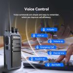 Retevis MateTalk C4 Handsfree Walkie Talkies with Mic,Smart Voice Control, Voice Activated, 2500mAh,USB-C,GMRS Repeater Capable,Professional Two Way Radio for Security Construciton Farm(4 Pack)