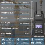 SAMCOM T2 GMRS Radio 2W Long Range Walkie Talkie NOAA Weather Rechargeable Heavy Duty Two Way Radio,Group Call Radios Walkie-talkies with Earpiece, USB-C Charger, Flashlight,4 Packs