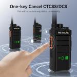 Retevis RB26H Walkie Talkies Long Range,6 Way Multi Unit Charger,Full Kit with Earpiece Kit,Hidden Display,Built in 2000mAh Battery, GMRS Repeater Capable, for Hospitality School Warehouse (6 Pack)